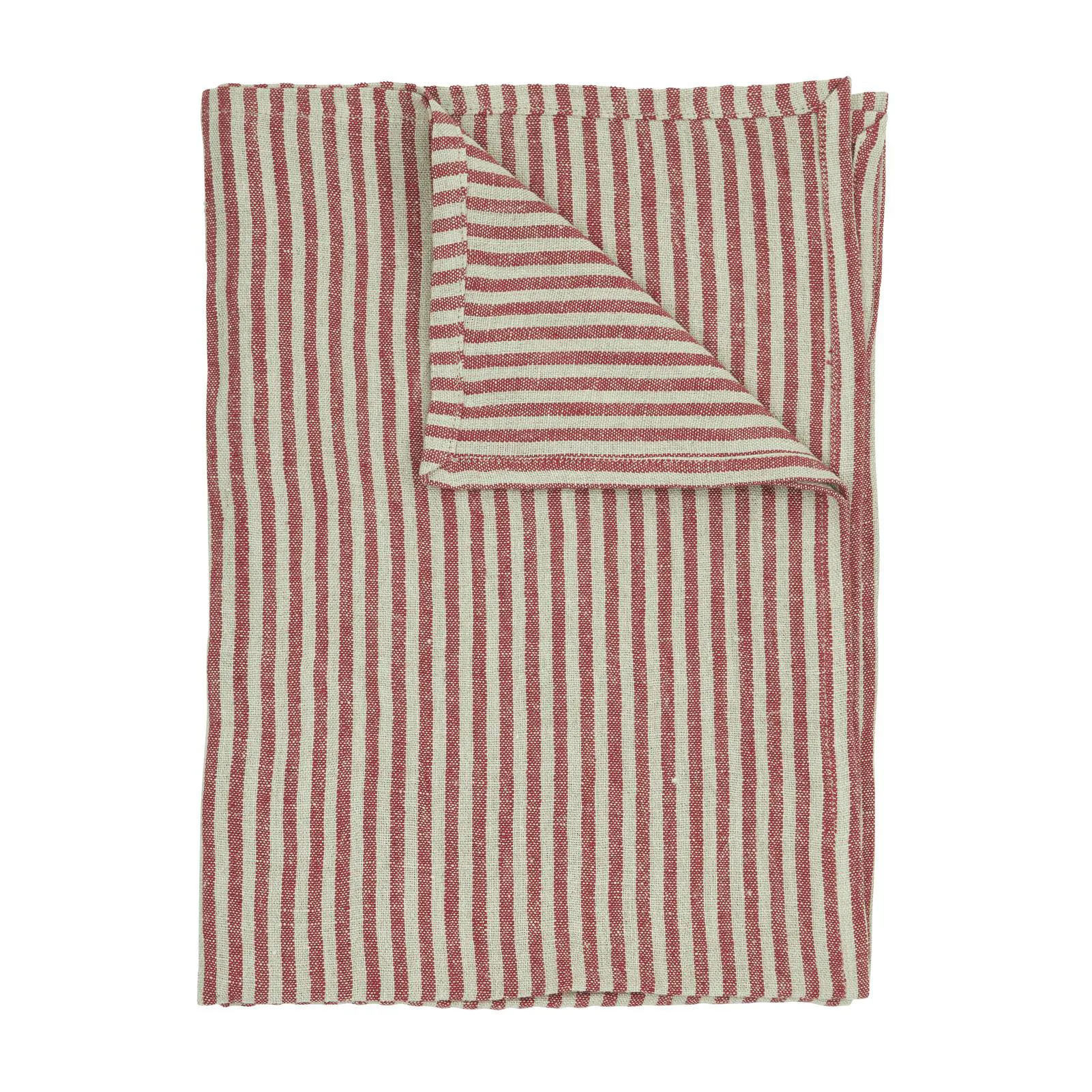 Mantel Rough Linen Stripe 85x85 cm, rojo Boel & Jan