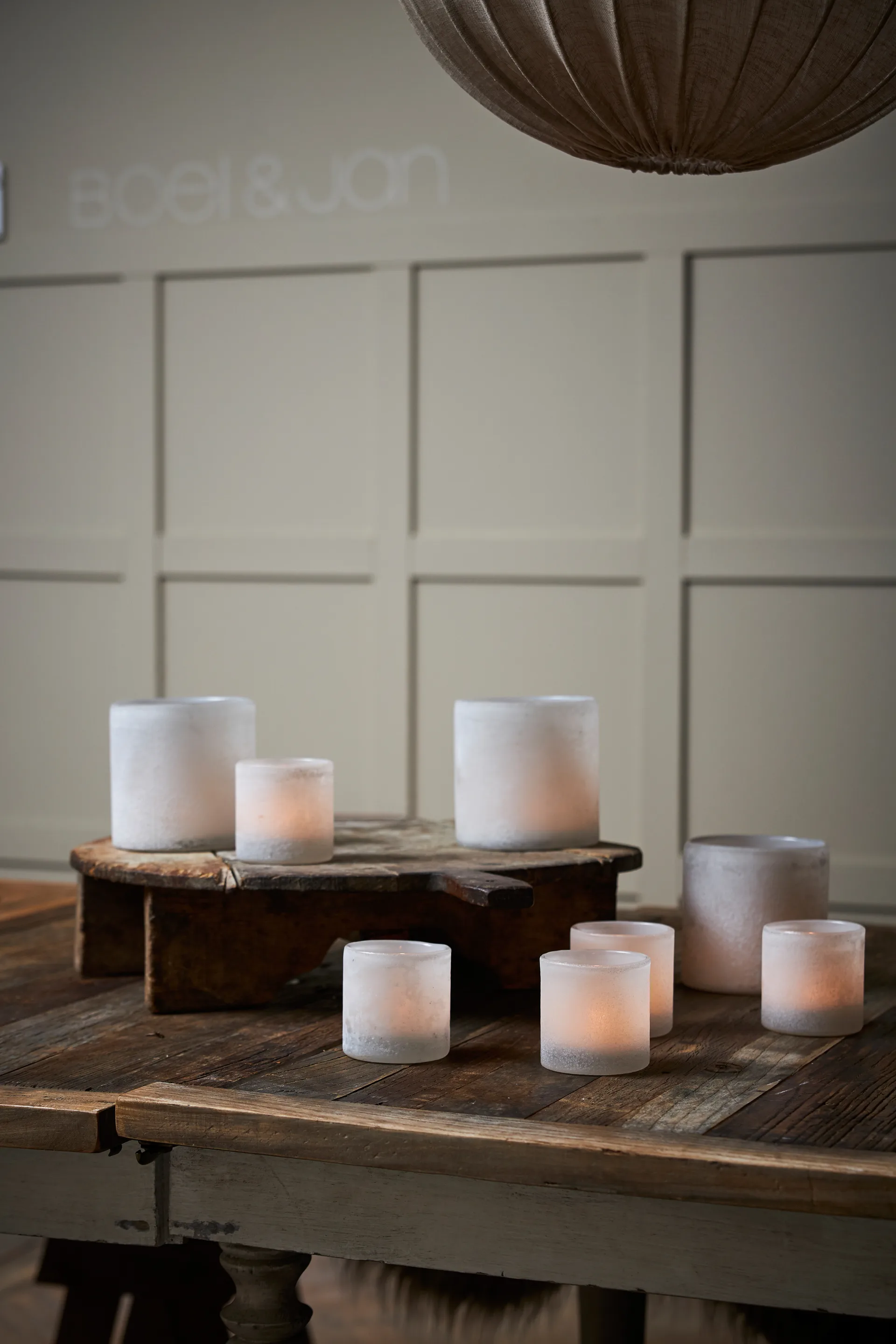 Portavelas Bungenäs Ø8 cm, blanco Boel & Jan