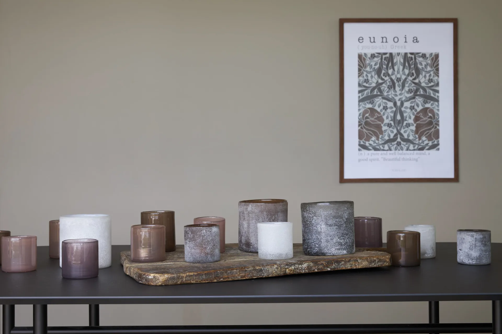 Portavelas Visby 8,5x10 cm, Beige Boel & Jan