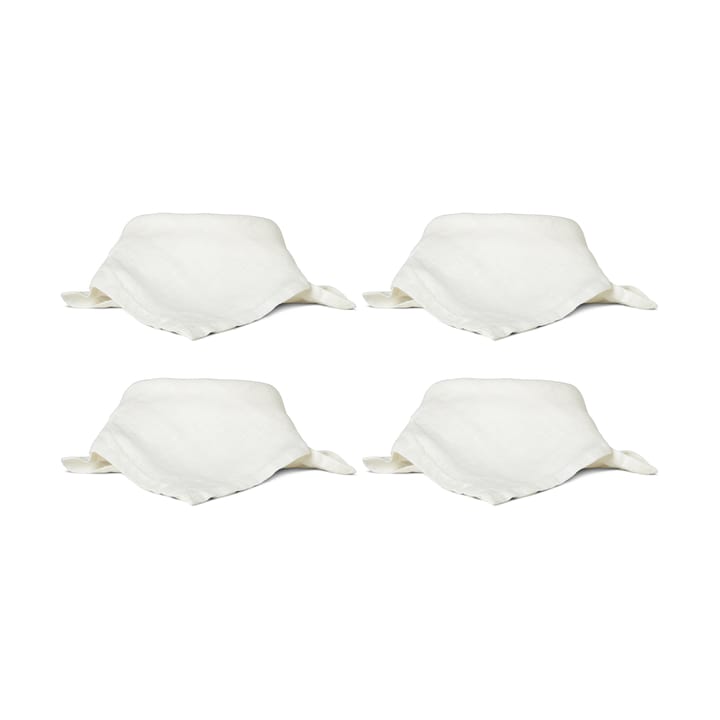 Servilleta de lino Mandela 40x40 cm 4-pack - Blanco - Boel & Jan