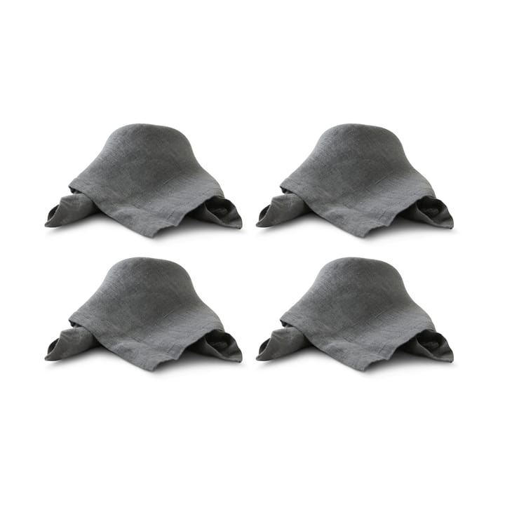 Servilleta de lino Mandela 40x40 cm 4-pack - Gris - Boel & Jan