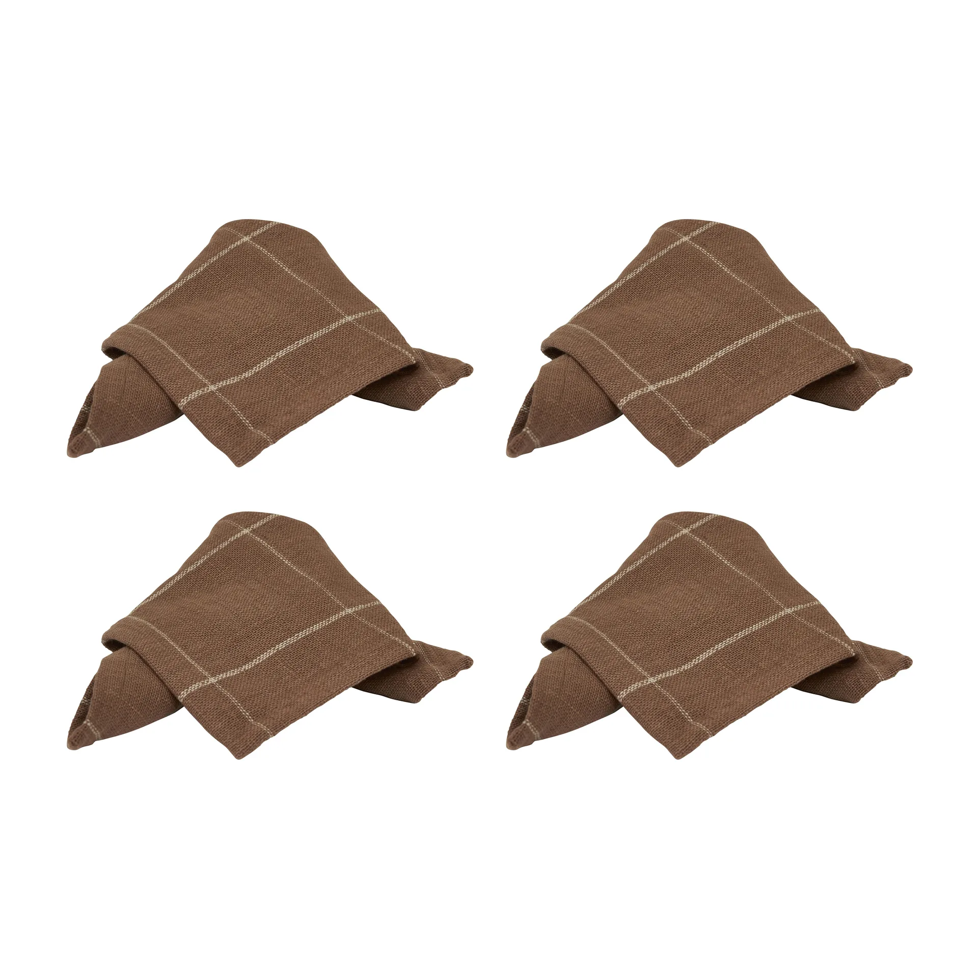 Servilletas de algodón Lunnevik 40x40 cm 4 unidades, Marrón Boel & Jan