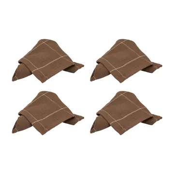 Servilletas de algodón Lunnevik 40x40 cm 4 unidades - Marrón - Boel & Jan