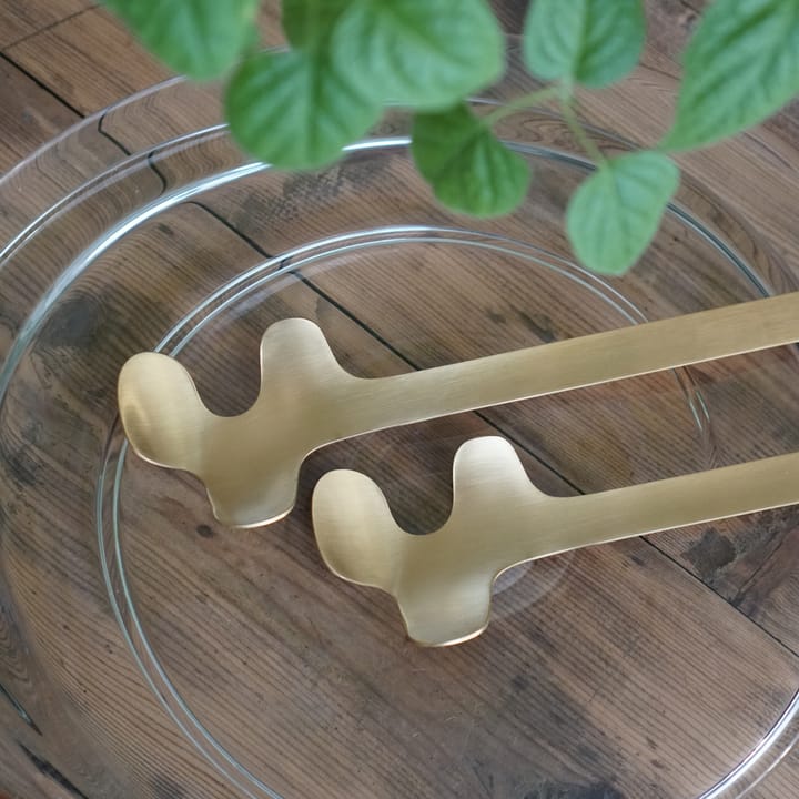 Cubiertos para ensalada Leaf, Brushed Gold Born In Sweden