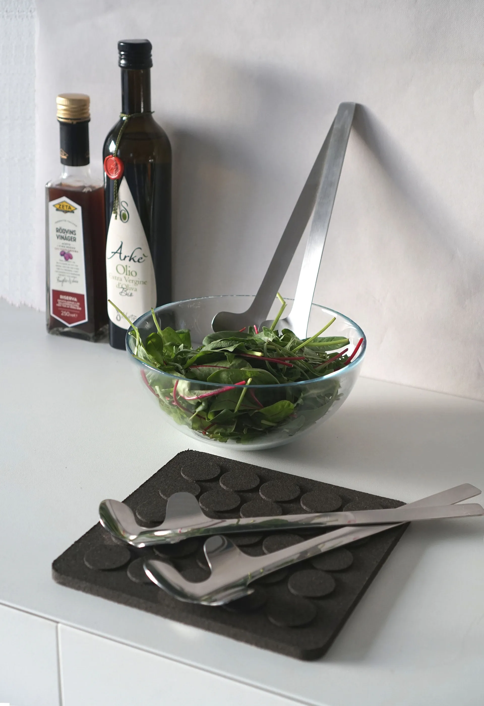 Cubiertos para ensalada Leaf, Polished Steel Born In Sweden