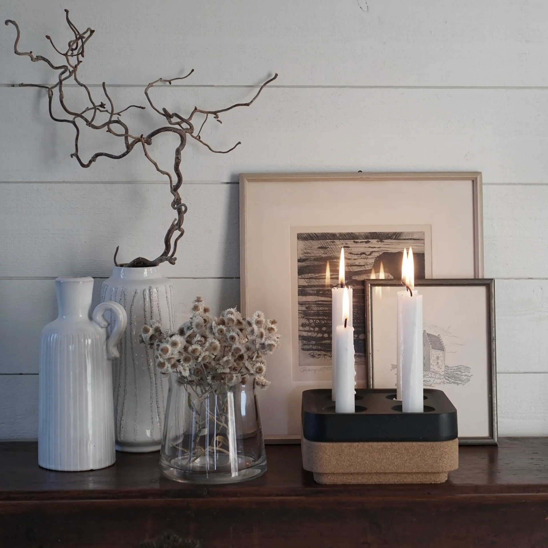 Cuenco de corcho para Stumpastaken de cuatro velas 16x16 cm, Marrón Born In Sweden