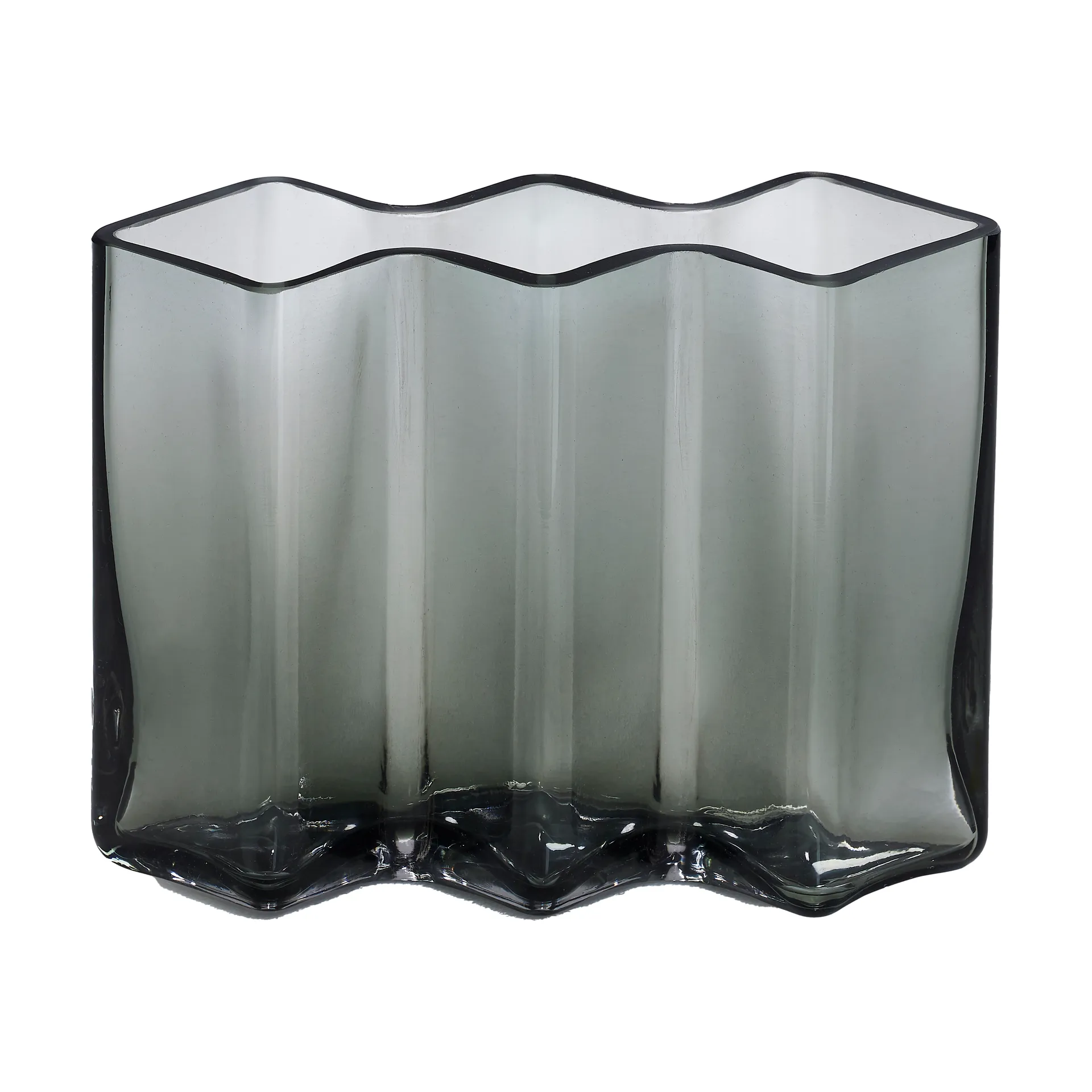 Jarrón tres cámaras bajo Row, Gris Born In Sweden