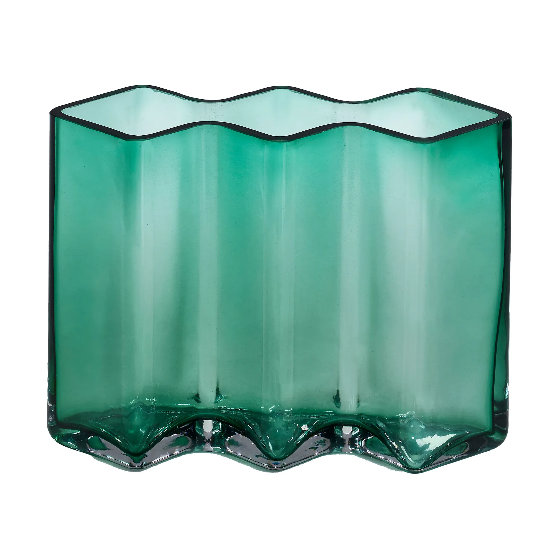 Jarrón tres cámaras bajo Row, Verde Born In Sweden