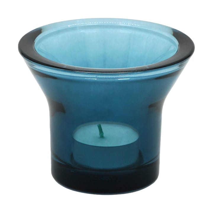 Portavelas Lumi Ø10 cm - Azul petróleo - Born In Sweden