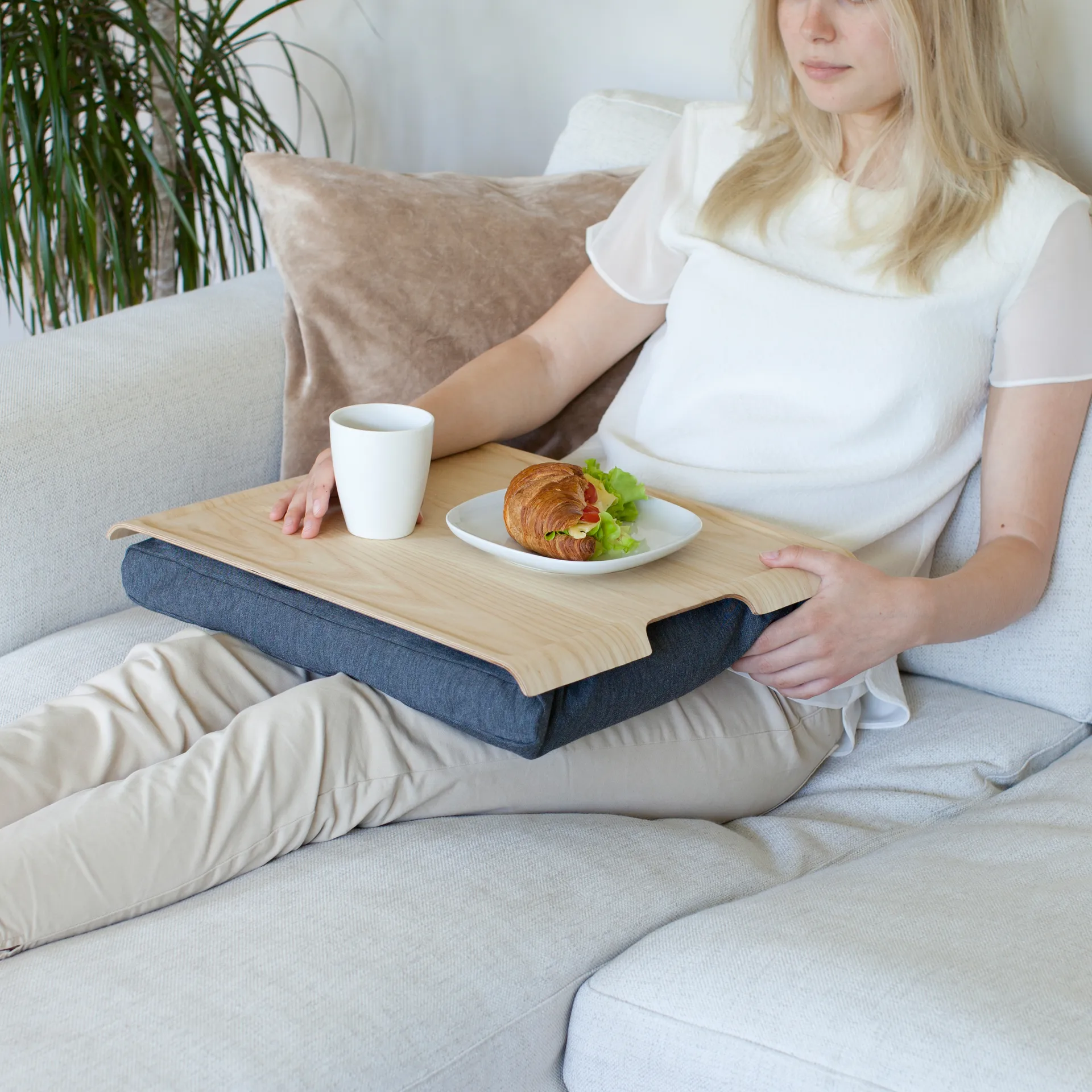 Bandeja de regazo para portátil Bosign, madera de fresno-gris Bosign