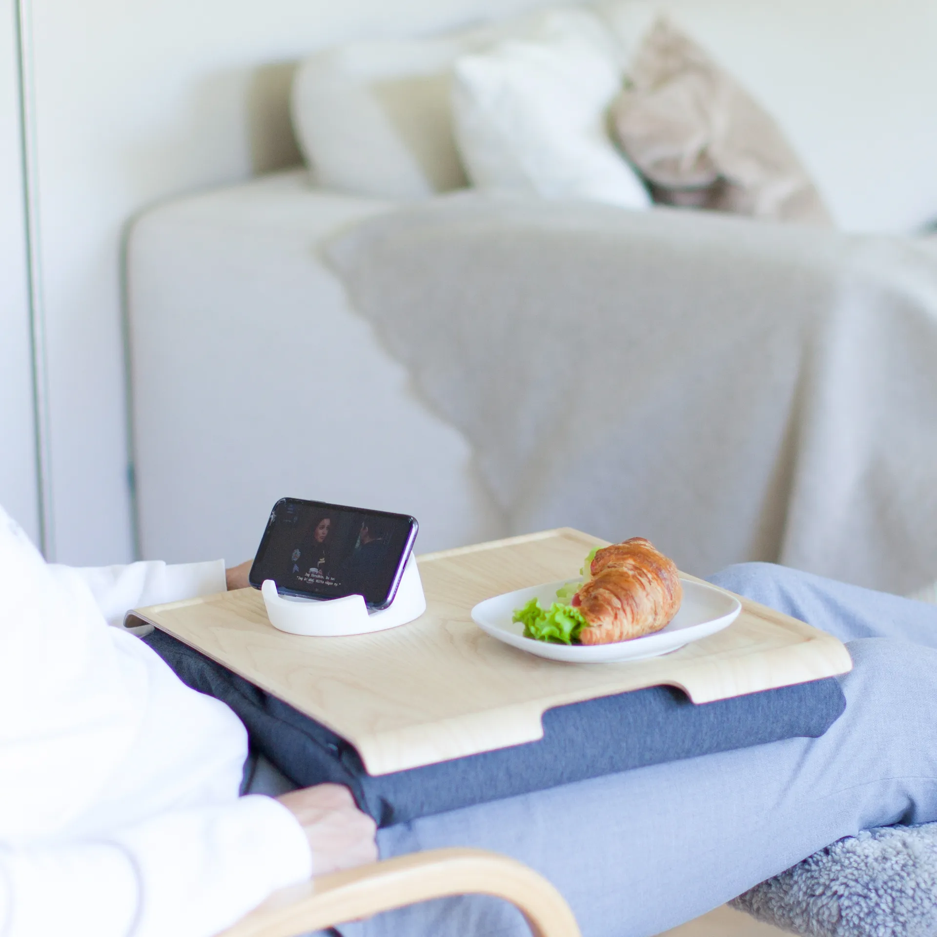 Bandeja de regazo para portátil Bosign, madera de fresno-gris Bosign