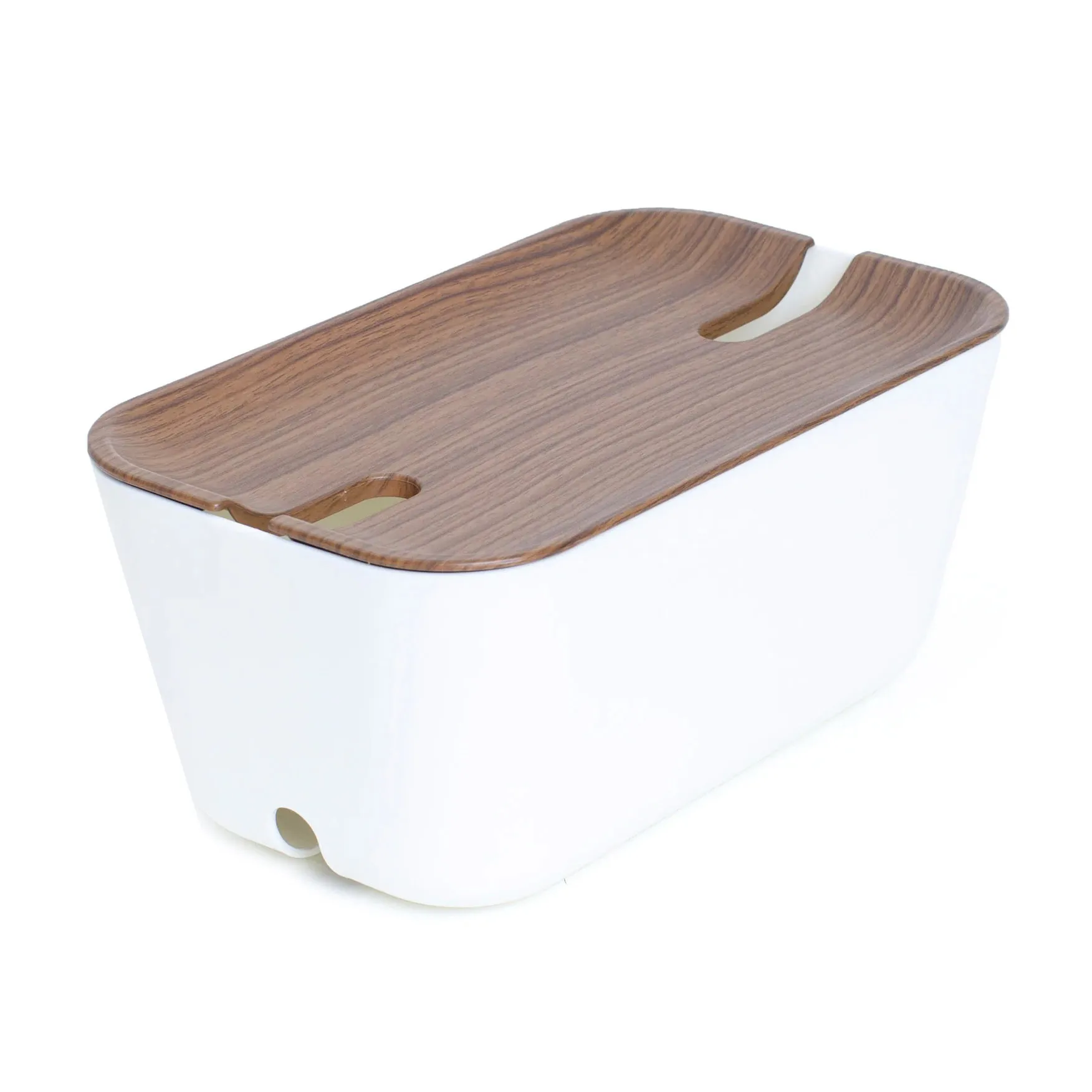 Caja para cables Cable Organiser M, tapa impresión madera oscura Bosign