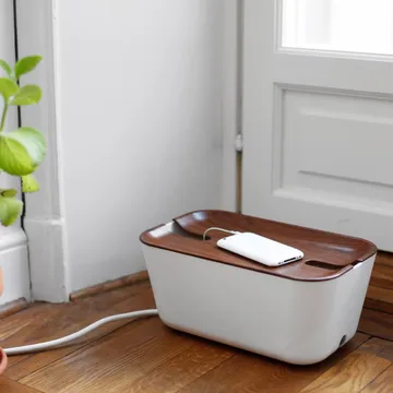 Caja para cables Cable Organiser M - tapa impresión madera oscura - Bosign
