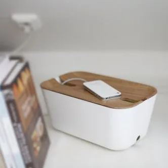 Caja para cables Cable Organiser M, tapa impresión madera Bosign