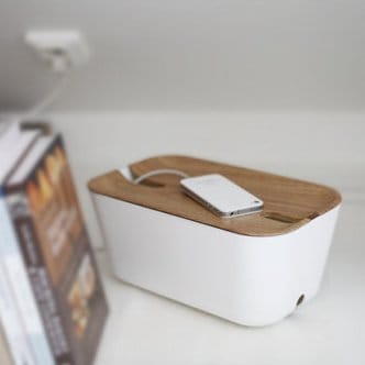 Caja para cables Cable Organiser M, tapa impresión madera Bosign