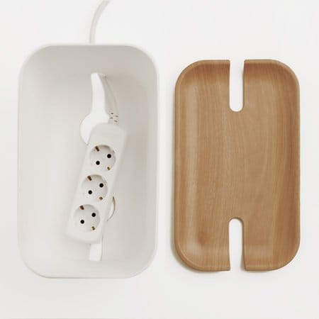 Caja para cables Cable Organiser M, tapa impresión madera Bosign