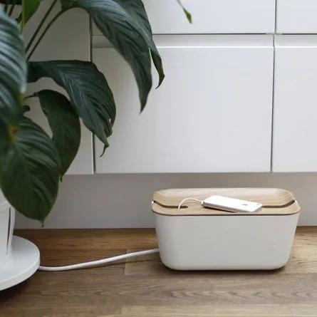 Caja para cables Cable Organiser M, tapa impresión madera Bosign