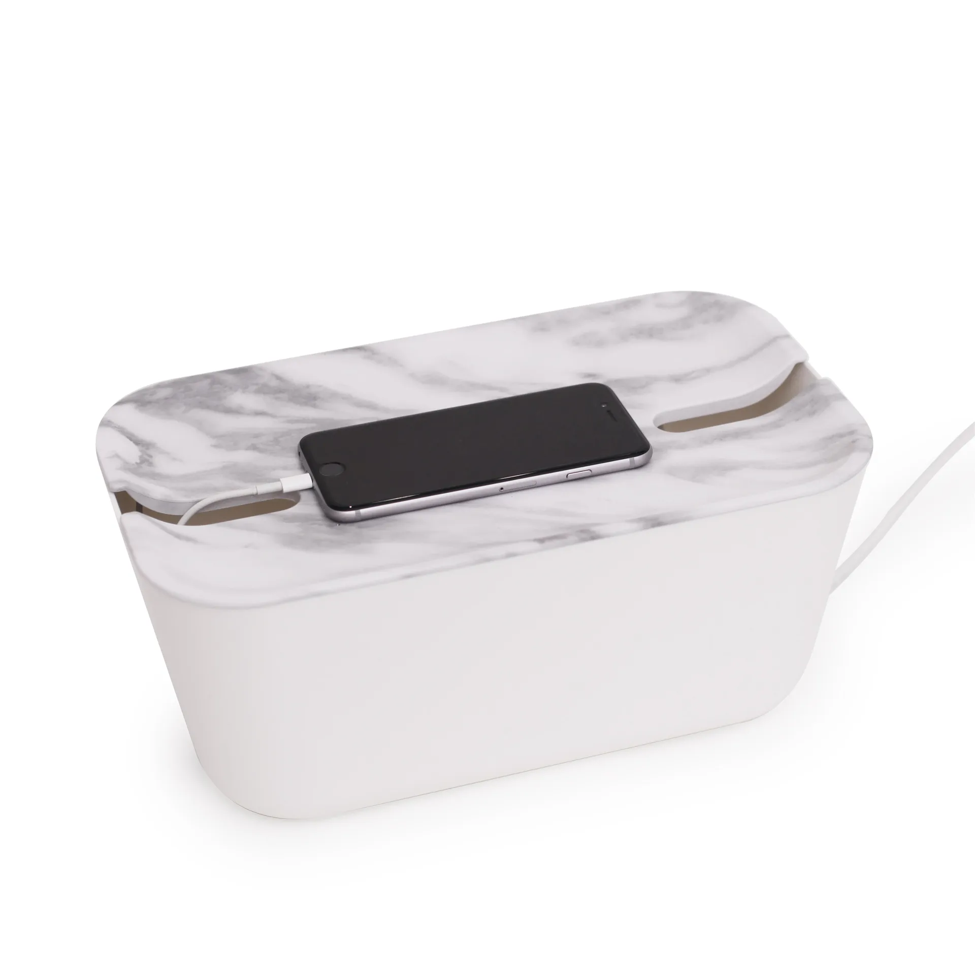 Caja para cables Cable Organiser M, tapa impresión mármol Bosign