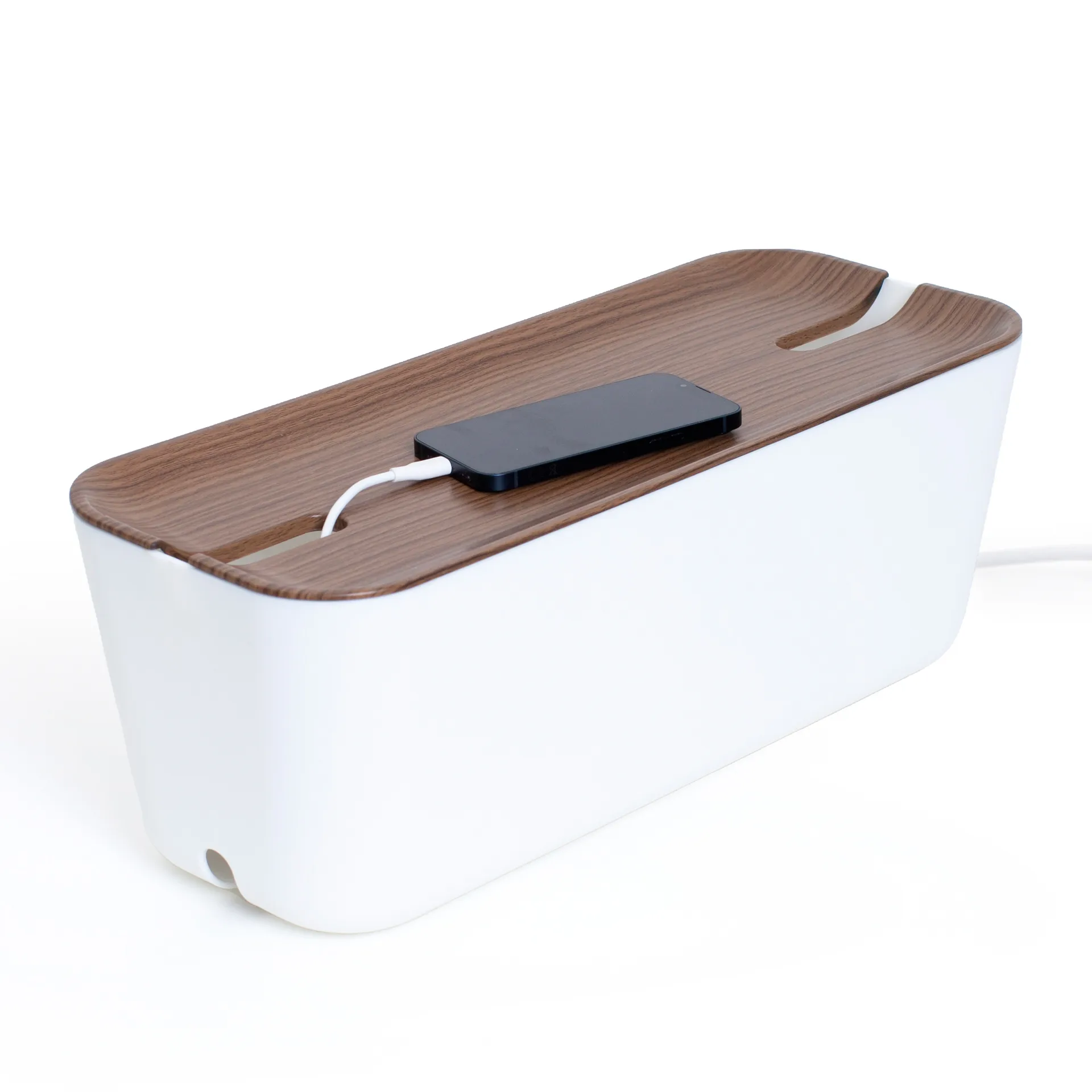 Caja para cables Cable Organiser XL, decoración de madera oscura Bosign