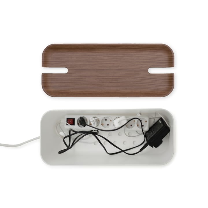 Caja para cables Cable Organiser XL, decoración de madera oscura Bosign