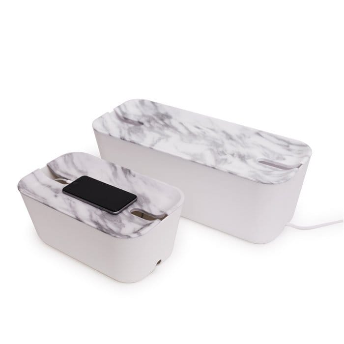Caja para cables Cable Organiser XL, tapa impresión mármol Bosign