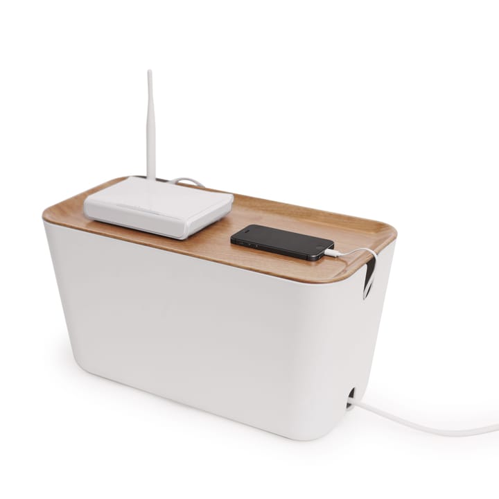 Colector de cables Cable Organiser XXL, madera-blanco Bosign