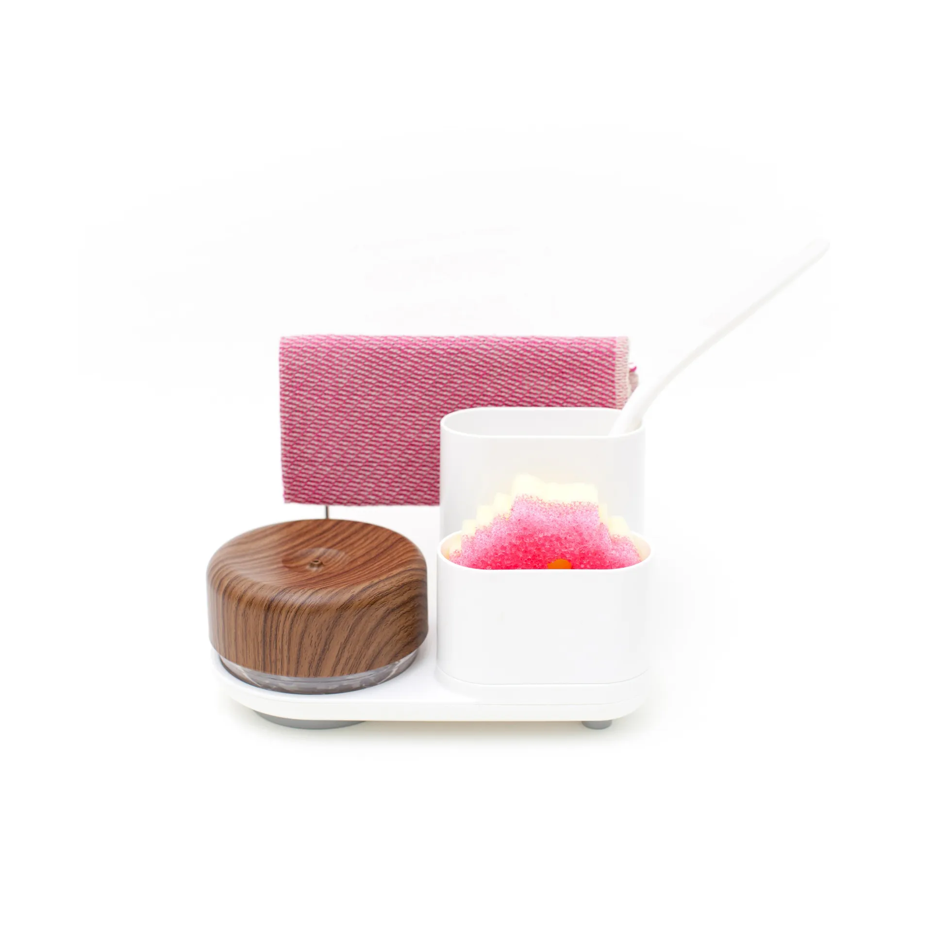 Dispensador de jabón con almacenamiento Do-Dish Caddy PLUS, Madera oscura Bosign