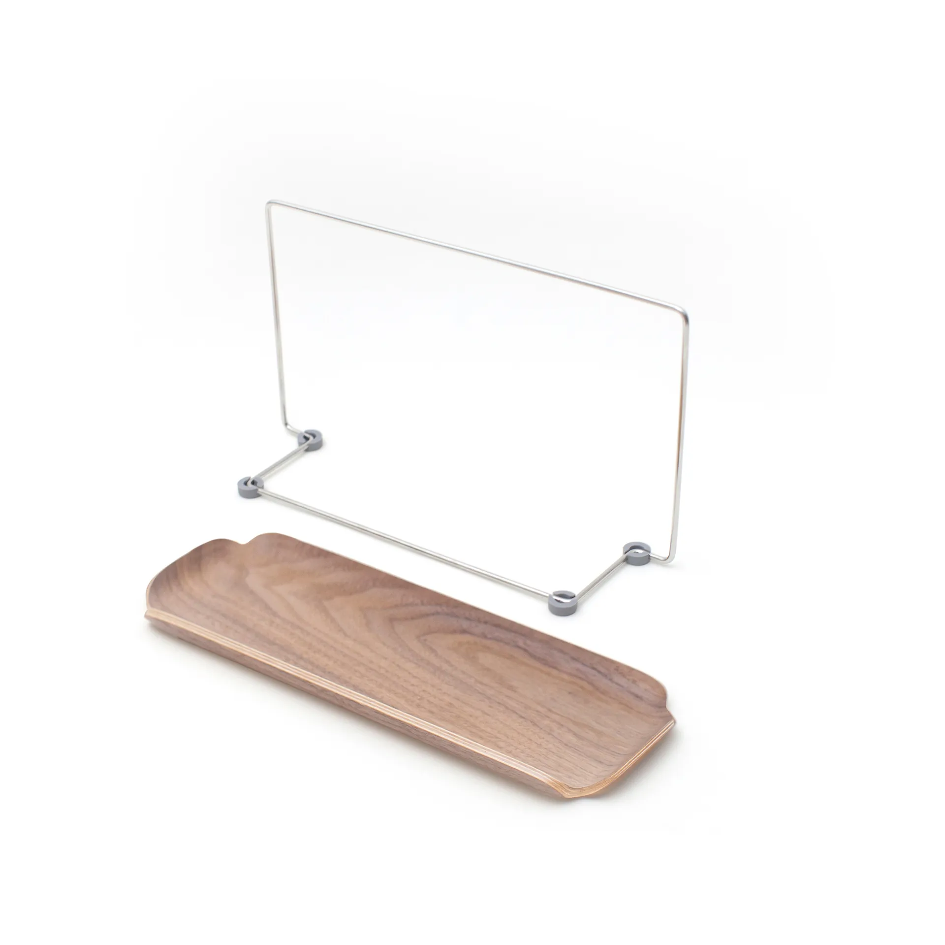 Estante para platos con soporte para paño LEAF, Nogal-acero inoxidable Bosign