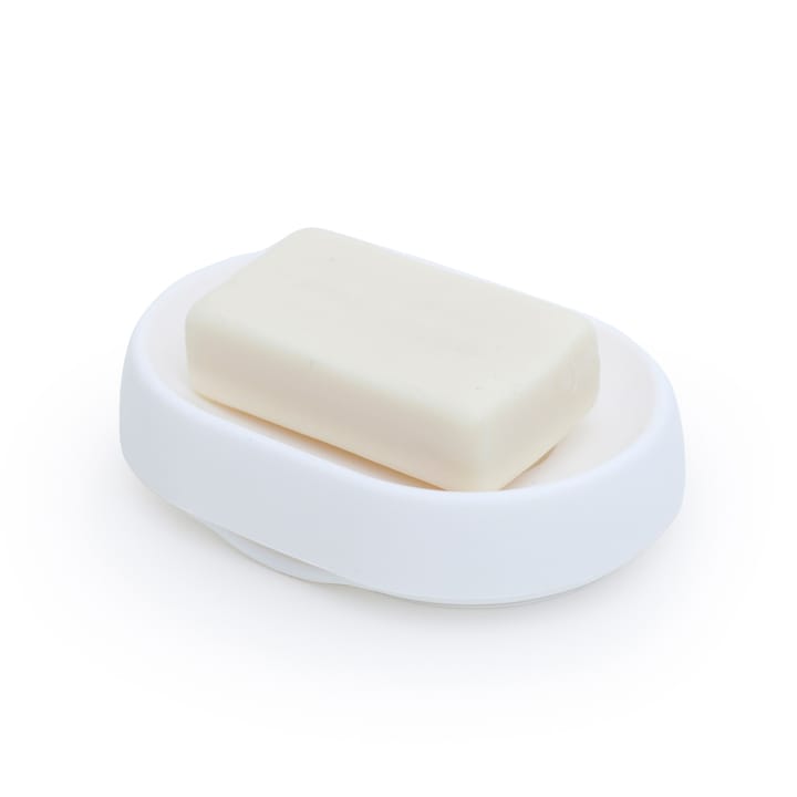 Jabonera con drenaje oculto silicona large, blanco Bosign