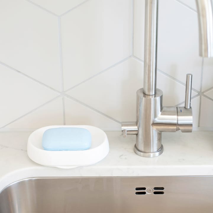 Jabonera con drenaje oculto silicona large, blanco Bosign