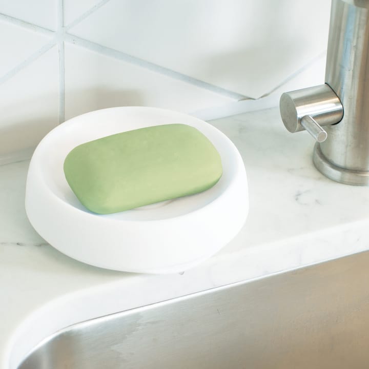 Jabonera con drenaje oculto silicona medium, blanco Bosign