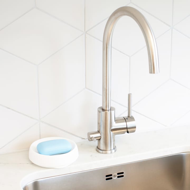 Jabonera con drenaje oculto silicona medium, blanco Bosign