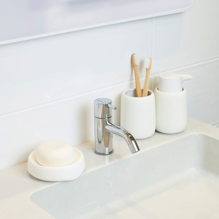 Jabonera con drenaje oculto silicona medium, blanco Bosign