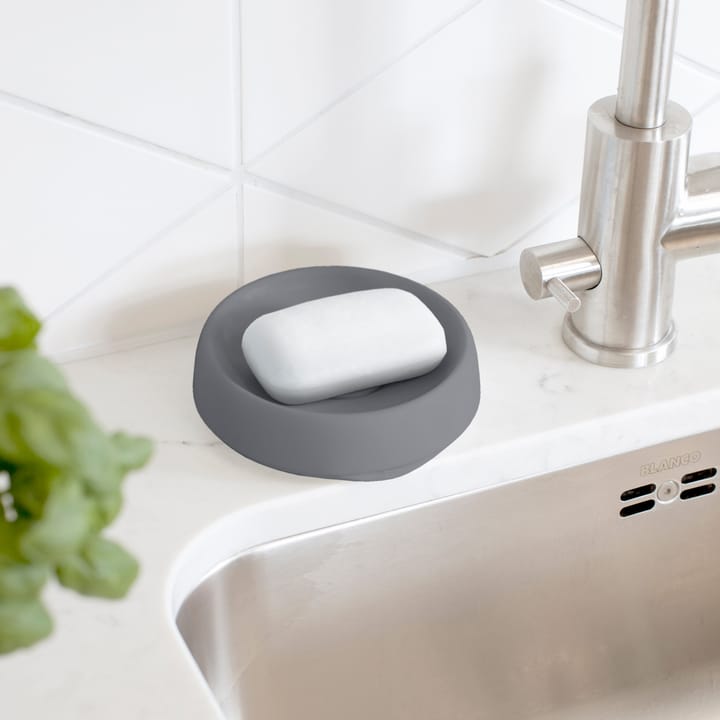 Jabonera con drenaje oculto silicona medium, Grafito Bosign