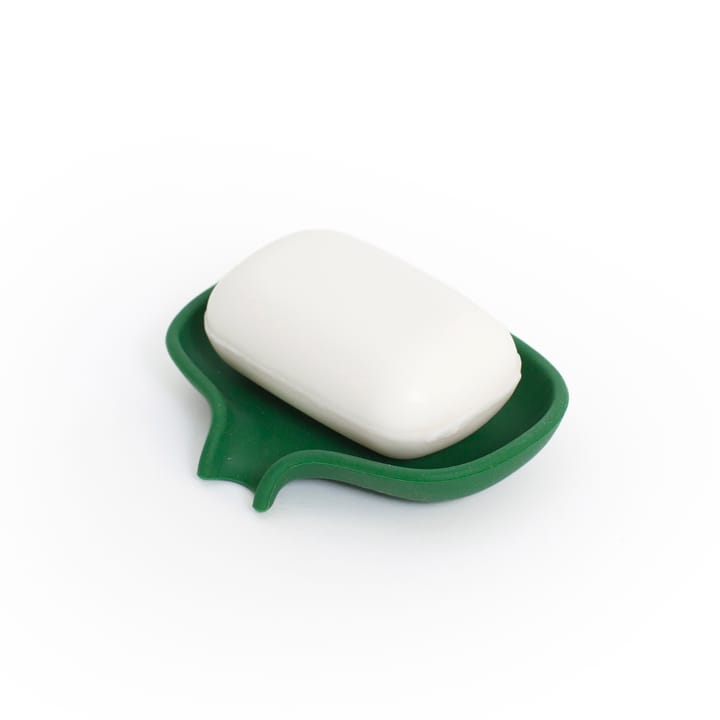 Jabonera con drenaje oculto silicona small 8,5x10,8, verde oscuro Bosign