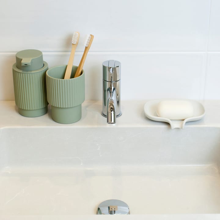 Jabonera con drenaje Soap Saver Flow hormigón, Blanco Bosign
