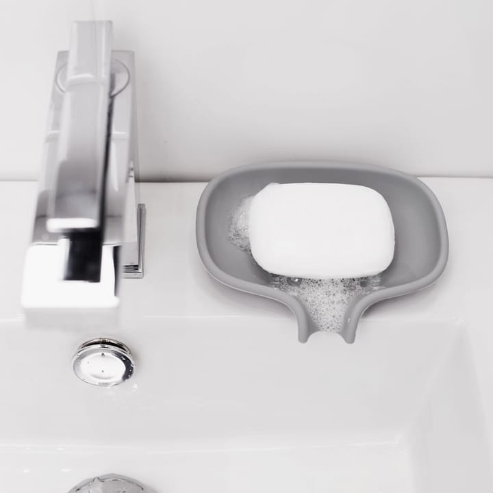 Jabonera silicona con pico para goteo, gris Bosign