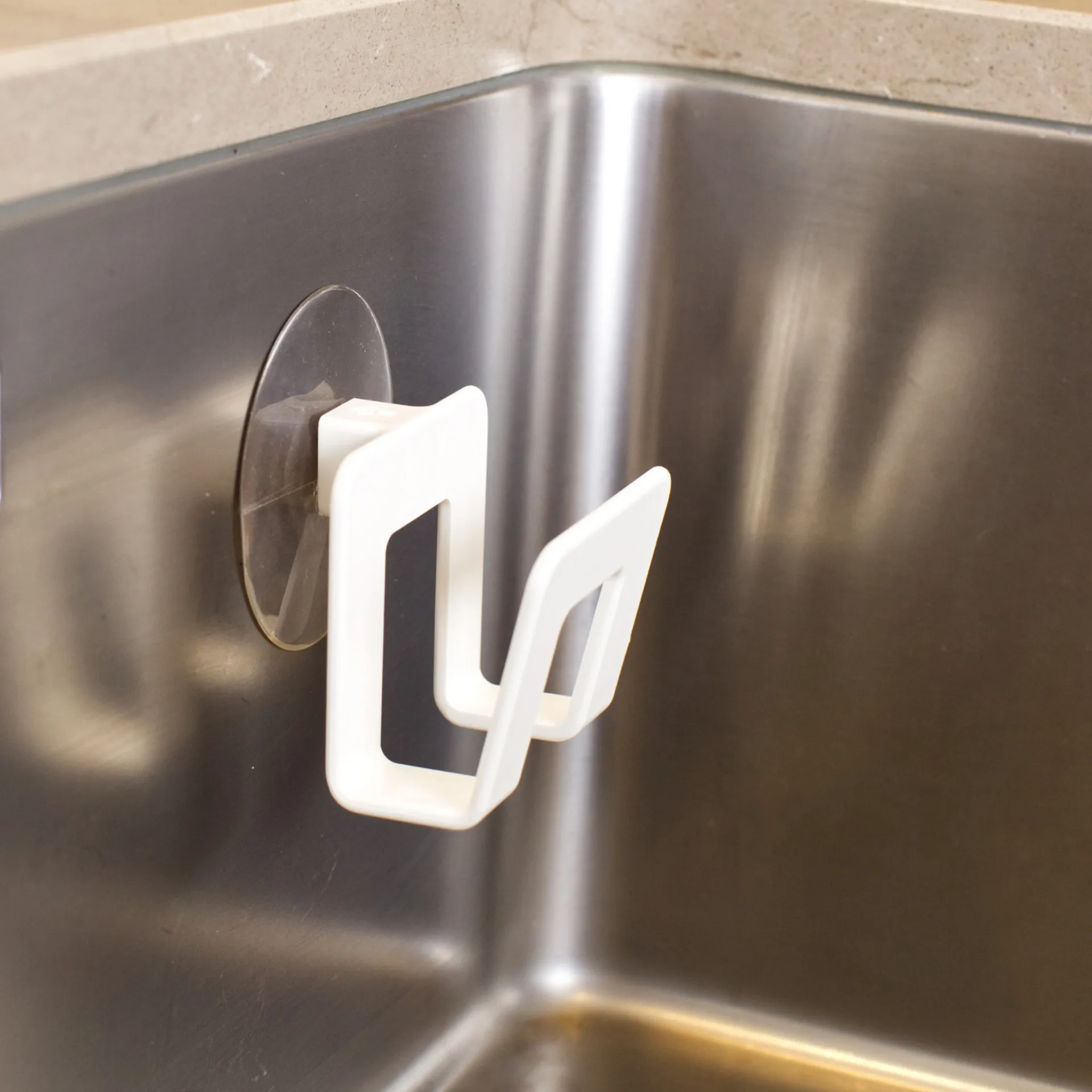 Soporte para esponja de cocina con ventosa Bosign, Blanco Bosign