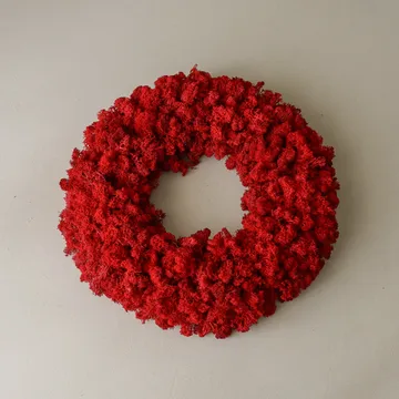 Corona de musgo Moss Wreath - Red, Ø40 cm - Botané