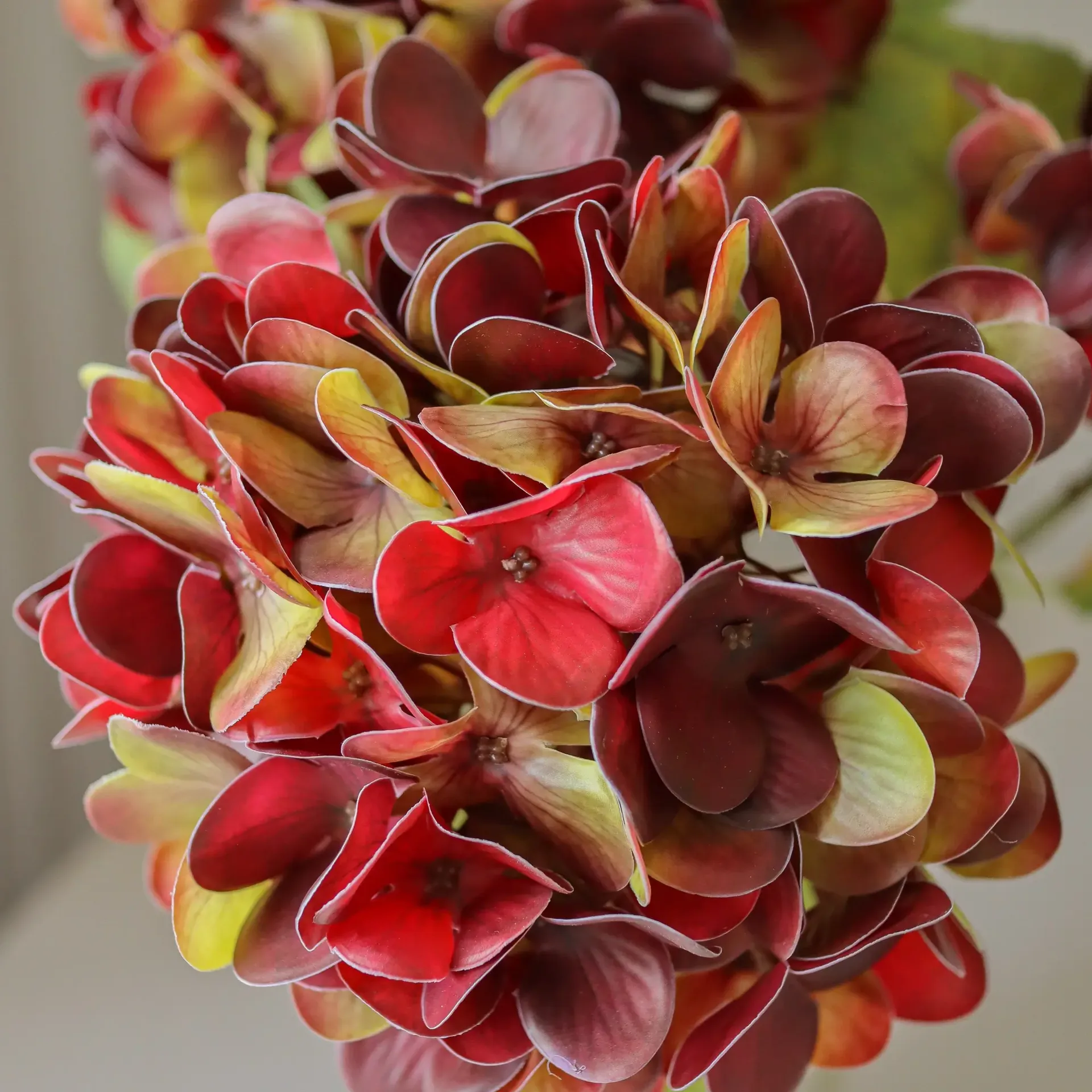 Flor artificial de hortensia, Deep burgundy, 60 cm, 1 ud. Botané