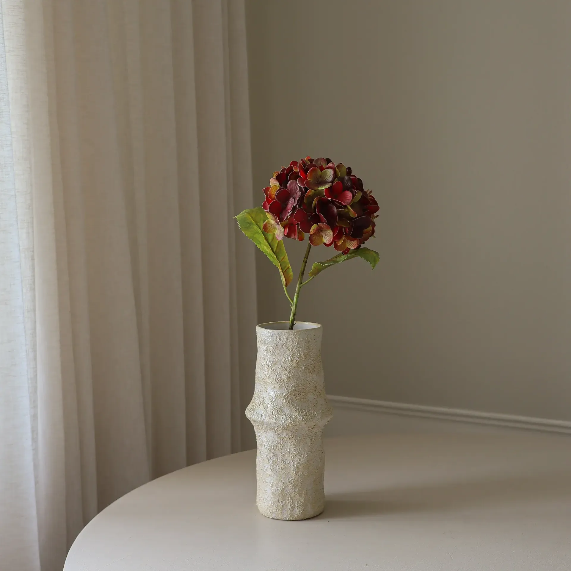 Flor artificial de hortensia, Deep burgundy, 60 cm, 1 ud. Botané