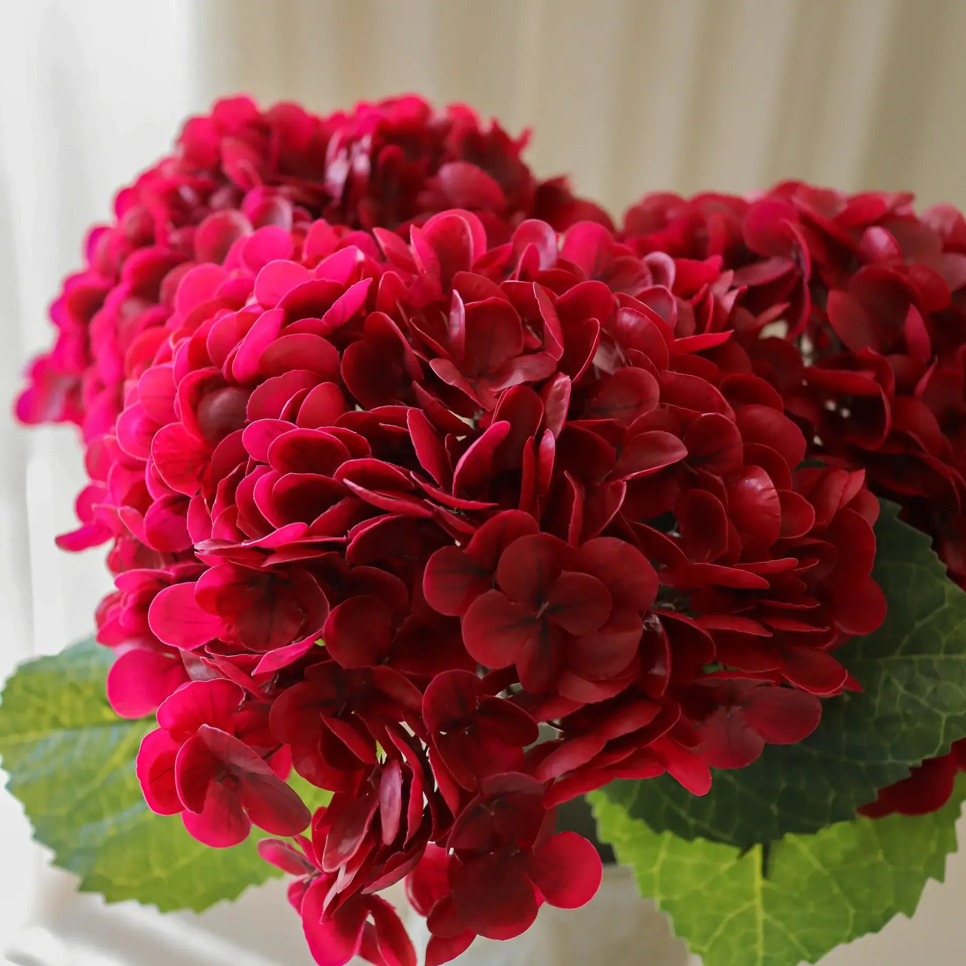 Flor artificial de hortensia, Red, 51 cm, 1 ud. Botané