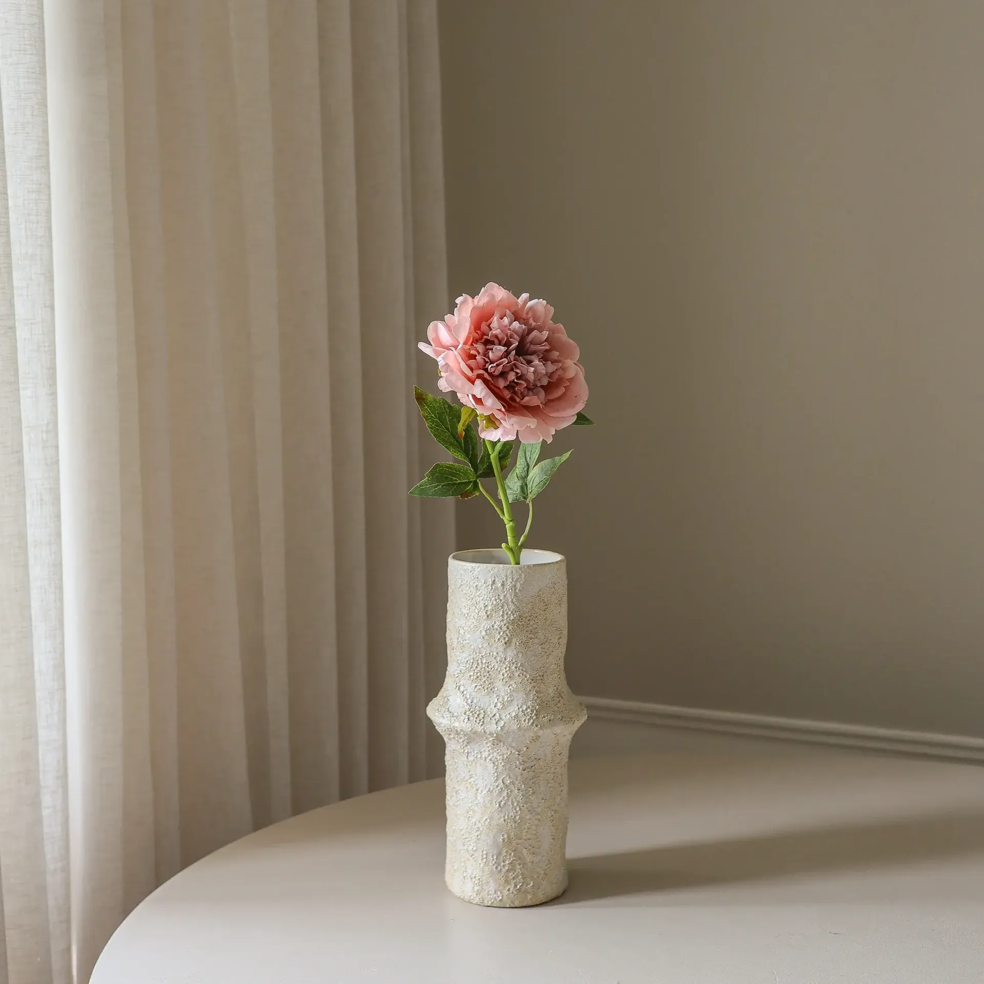 Flor artificial de peonía, Dusty pink, 56 cm, 1 ud. Botané