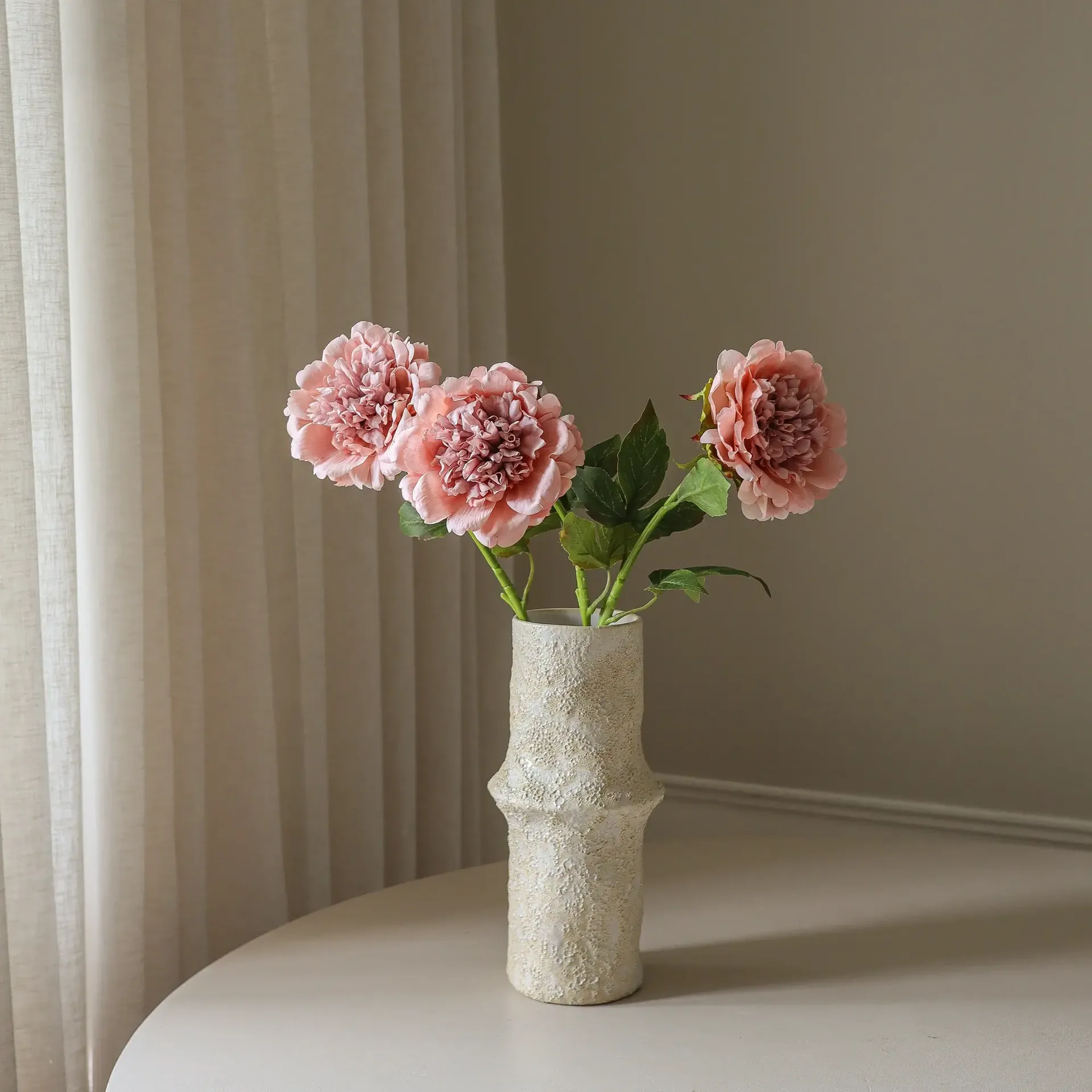 Flor artificial de peonía, Dusty pink, 56 cm, 1 ud. Botané