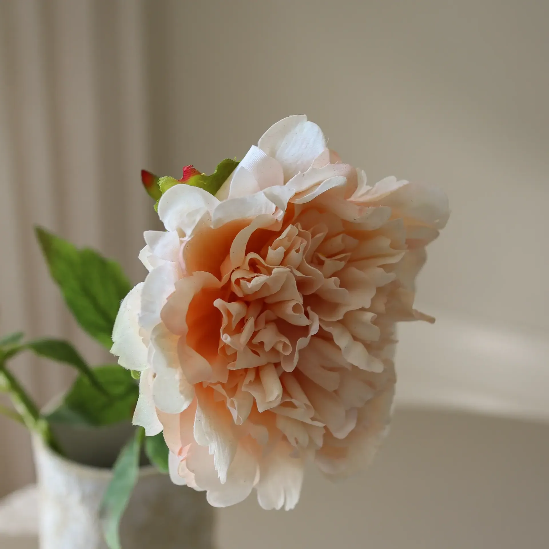 Flor artificial de peonía, Light pink, 56 cm, 1 ud. Botané