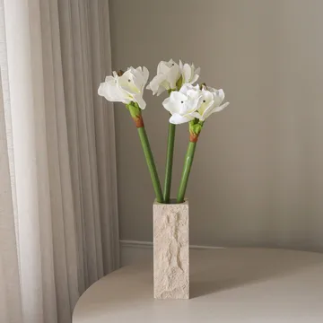 Flor sintética Amaryllis - Blanco, 73 cm - Botané