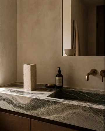 Jarrón de mármol Limestone Edge - Medium, 30 cm - Botané