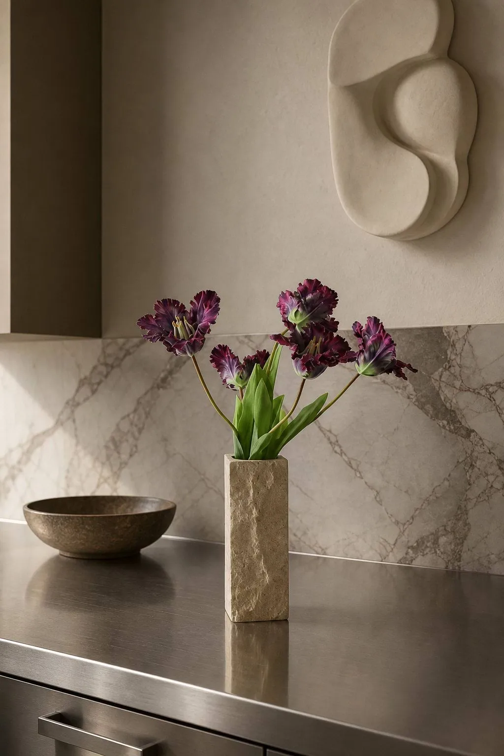 Jarrón de mármol Limestone Edge, Small, 25 cm Botané