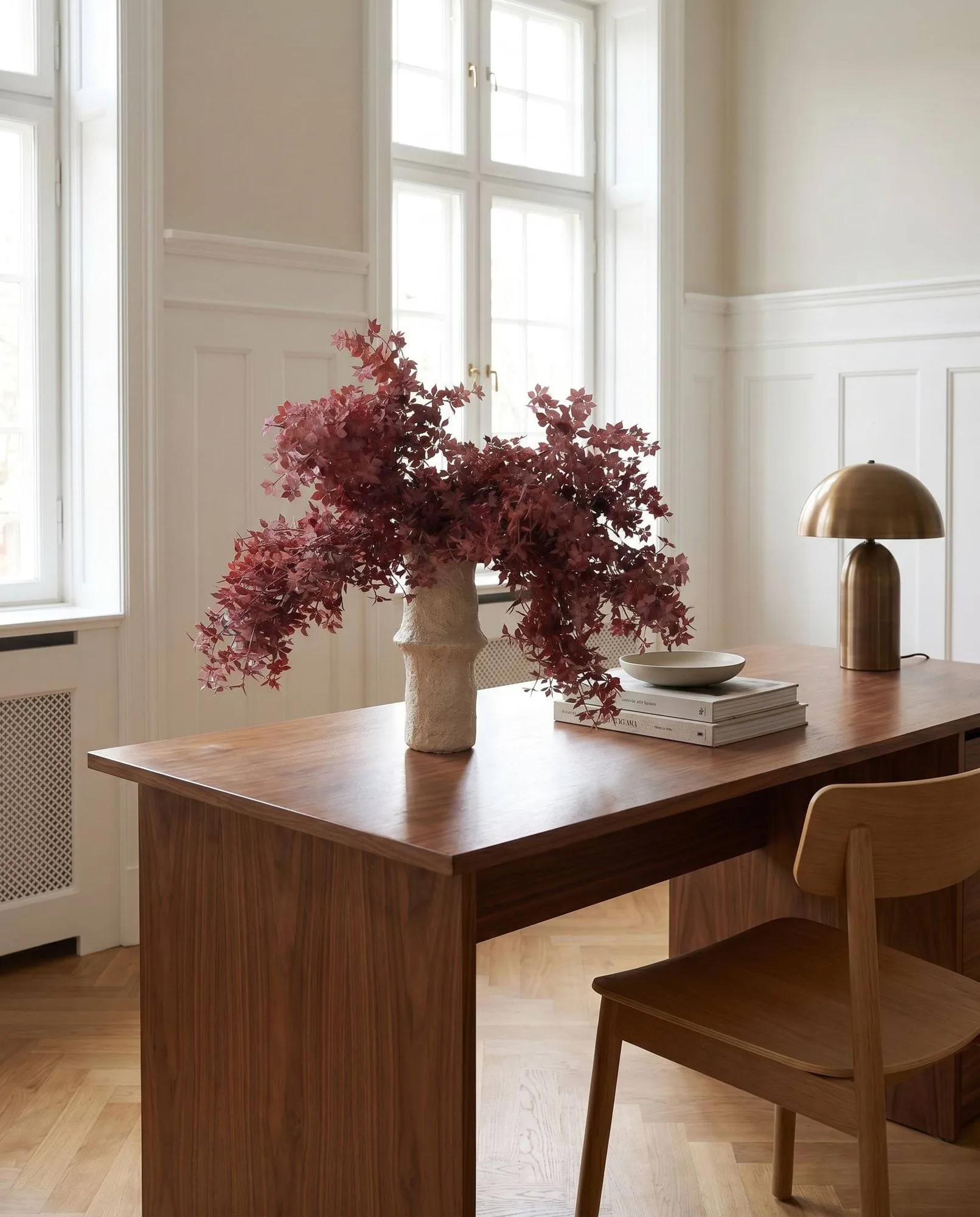 Ramo artificial Burgundy Maple Branch, 107 cm, 4 uds Botané
