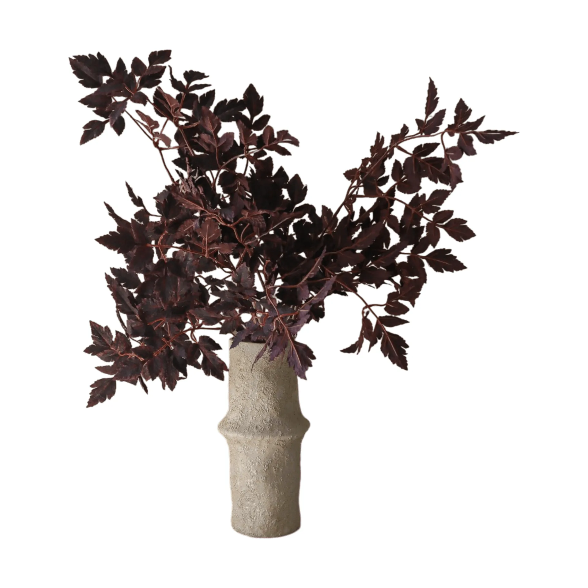 Ramo artificial Burgundy Plum Leaves, 85 cm, 4 uds Botané